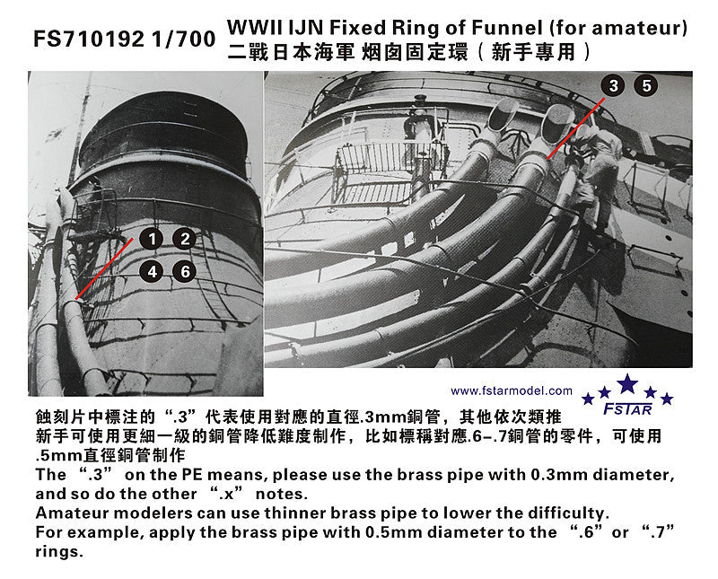 Fivestar 1/700 WWII IJN Fixed Ring of Funnel FS710192 — scale model kit