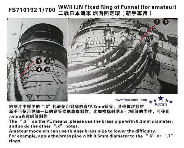 Fivestar 1/700 WWII IJN Fixed Ring of Funnel FS710192