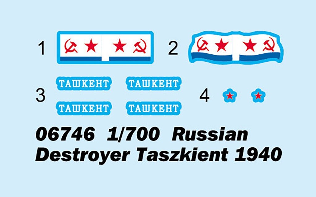 Trumpeter 06746 1/700 Russian Destroyer Taszkient 1940 — detail view 2