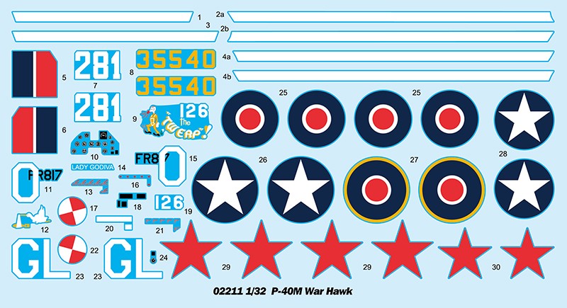Trumpeter 02211 1/32 P-40M War Hawk Plastic model kit