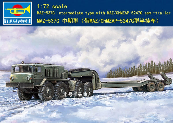 Trumpeter 1/72 MAZ-537G Intermediate Type with MAZ/ChMZAP 5247G Semi-Trailer
