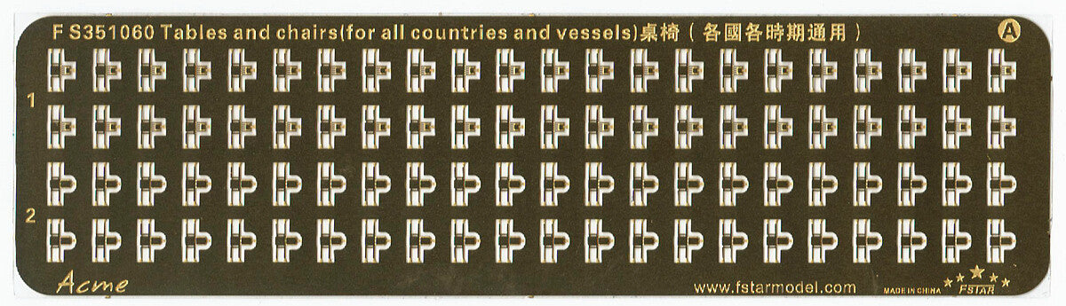 Fivestar 1/350 Tables and Chairs (for all countries and vessels) FS351060