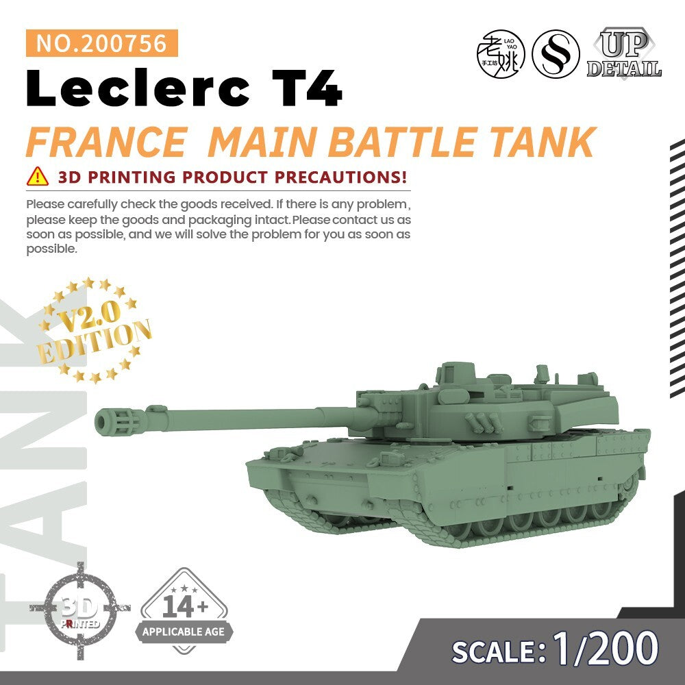 SSMODEL SS200756 1/200 Military Model Kit France Leclerc T4 Main Battle Tank