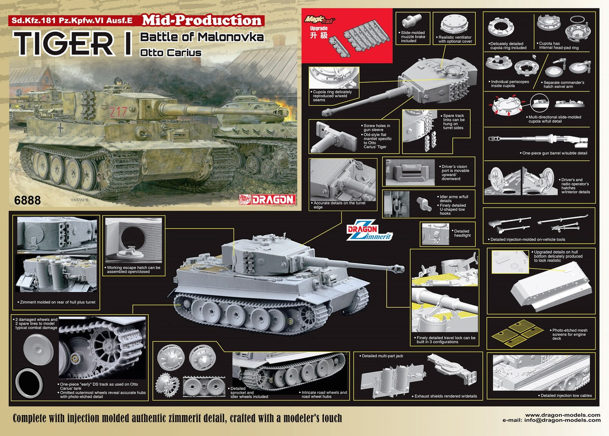 Dragon 6888 1/35 Battle Malonovka otto carius Tank model