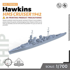 SSMODEL MRY-SFW SSC700561 1/700 Military Model Kit HMS Hawkins Cruiser 1942