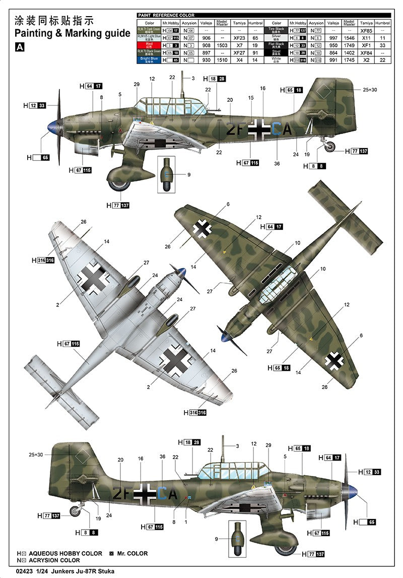 Trumpeter 02423 1:24 Junkers Ju-87R Stuka Model Kit