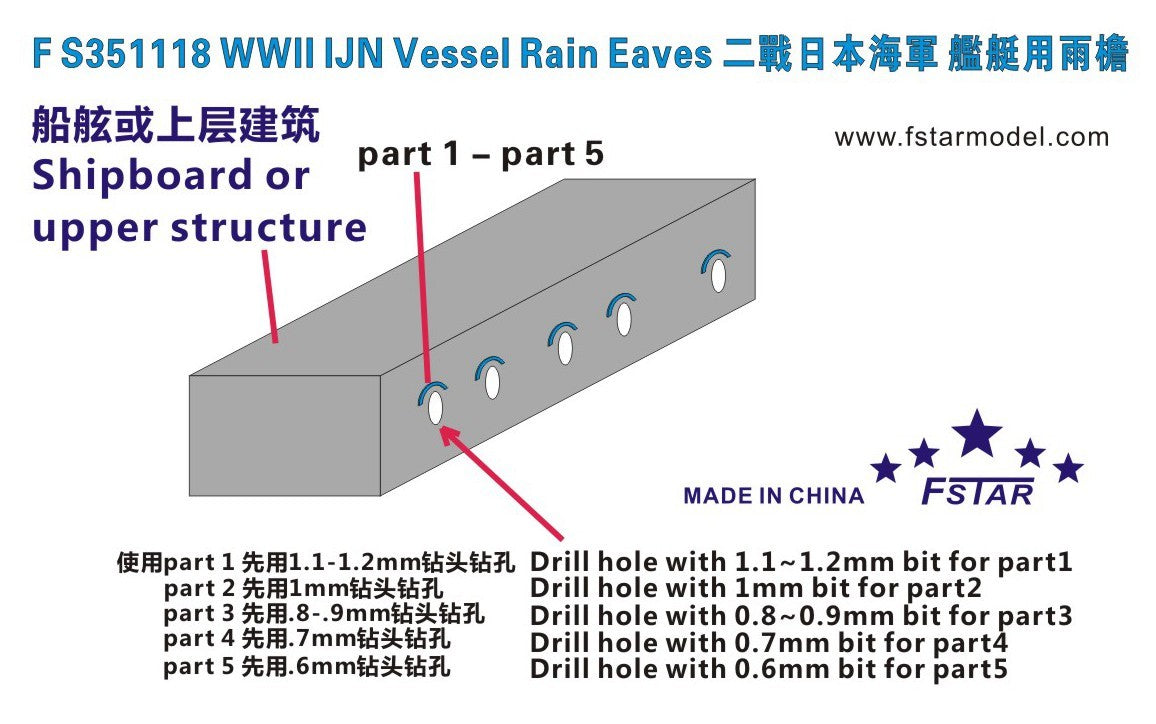 Five Star FS351118 1:350 WWII IJN Vessel Rain Eaves
