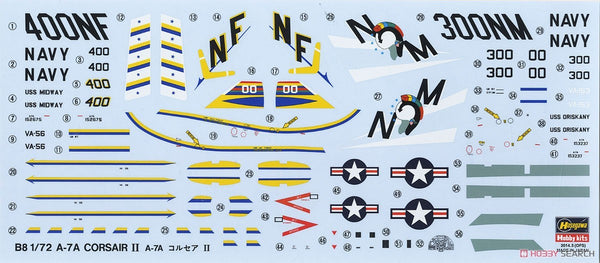 Hasegawa HA01238 1/72 A-7A Corsair II Fighter Aircraft Assembly Model Kit