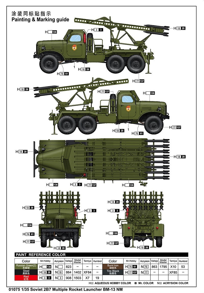 Trumpeter 01075 1/35 Soviet 2B7 Multiple Rocket Launcher BM-13 NM Brand New