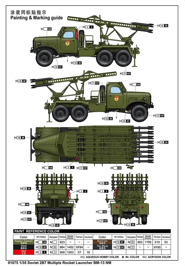 Trumpeter 01075 1/35 Soviet 2B7 Multiple Rocket Launcher BM-13 NM Brand New