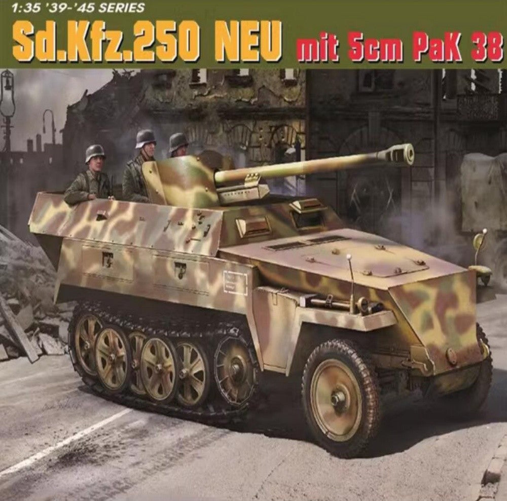 DRAGON 6884 1/35 Scale Sd.Kfz.250 NEU mit 5cm PaK 38 Model Kit — scale model kit