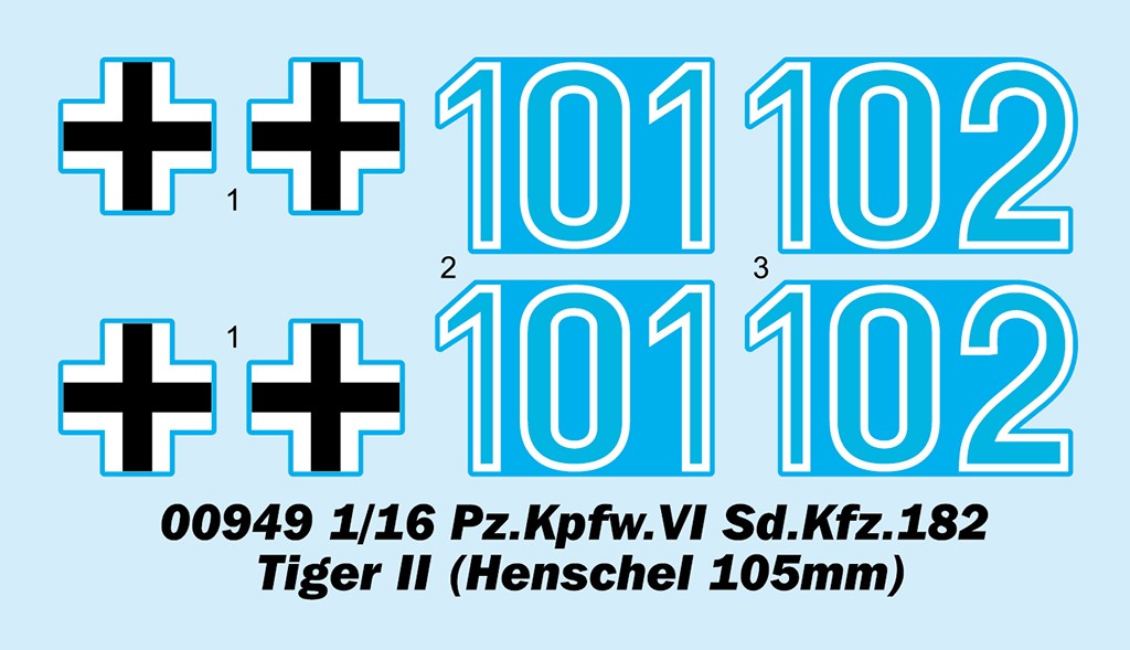 Trumpeter 00949 1:16 Pz.Kpfw.VI Sd.Kfz.182 Tiger II (Henschel 105mm)Model Kit