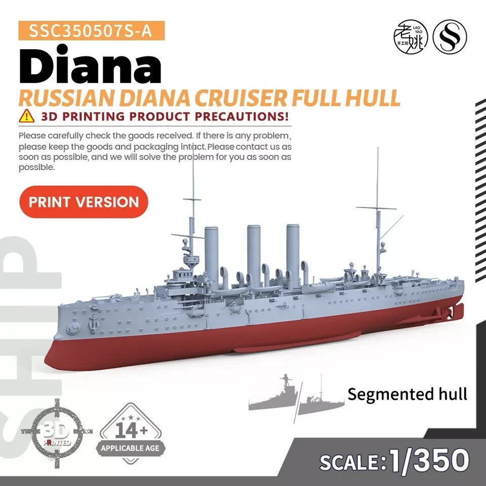 SSMODEL MRY-SFW SSC350507S-A 1/350 Military Model Kit Russian Diana Cruiser Full Hull