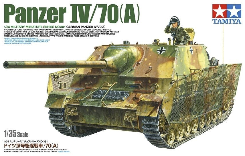 Tamiya 35381 1/35 Scale Model Kit German Panzer IV/70(A) Sd.Kfz.162/1 Jagdpanzer — scale model kit