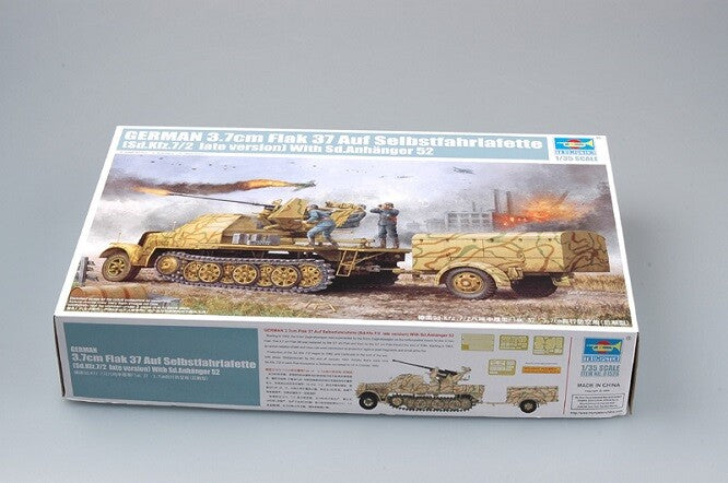 Trumpeter 01526 - 1/35 German 3.7cm Flak 37 on Self Propelled Gun Sd.Kfz.7/2- — scale model kit
