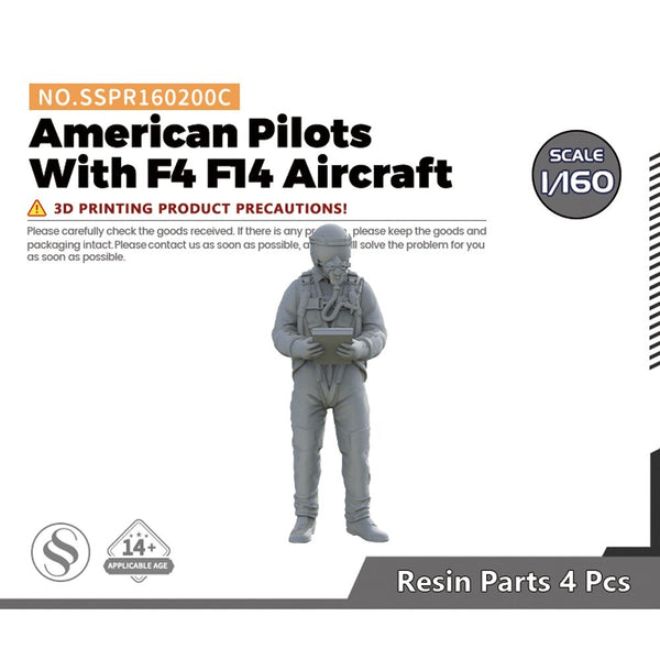 SSMODEL SSPR160200C 1/160 Modern American Pilots With F4 F14 Aircraft