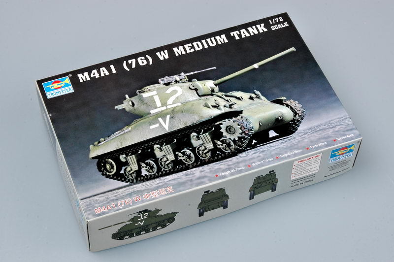 Trumpeter 1/72 07222 M4A1（76）W Medium Tank — scale model kit