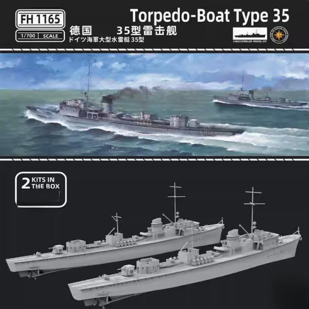 Flyhawk FH1165 1/700 German Torpedo-Boat Type 35 Model Kit