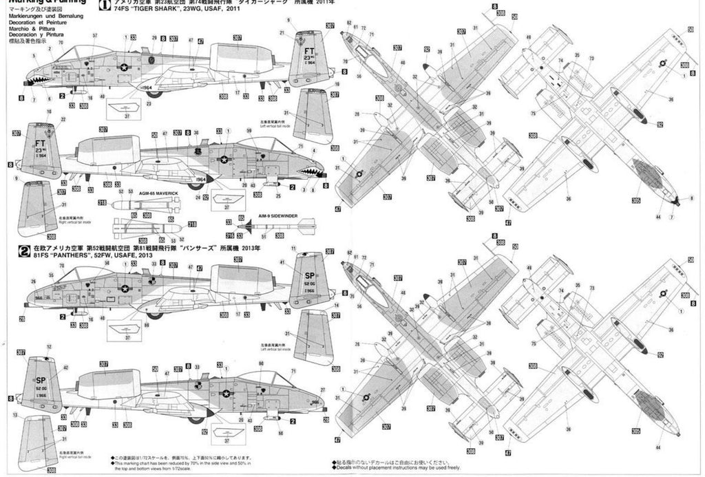 HASEGAWA  01573 1/72 A-10C Thunderbolt II Assembly Model Kit