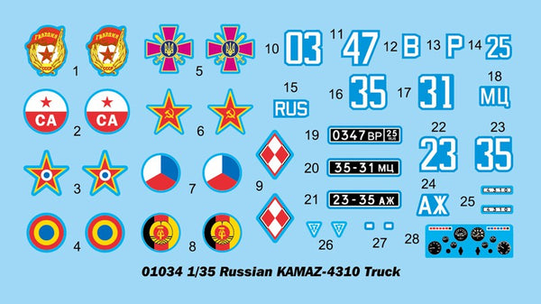 Trumpeter 01034 RUSSIAN KAMAZ-4310 TRUCK Model Kit 1/35