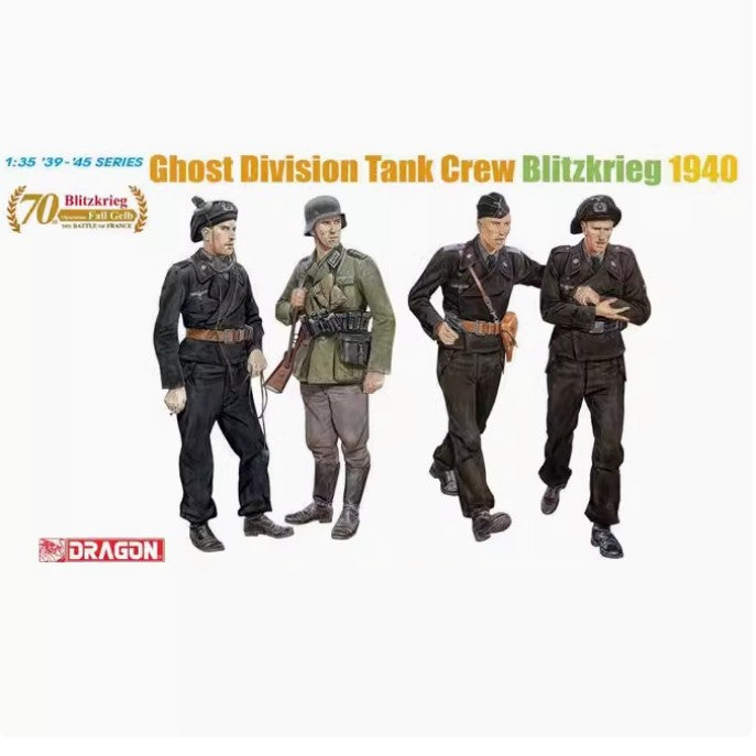DRAGON 1/35 6654 Ghost Division Tank Crew Blitzkrieg 1940 Model Kit NEW