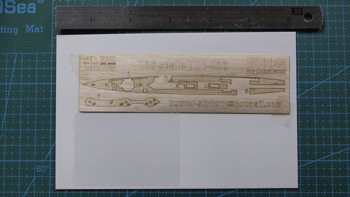 Hunter 1/700 IJN I-400 wooden deck for Hobbyboss 87017 (W70045) — scale model kit