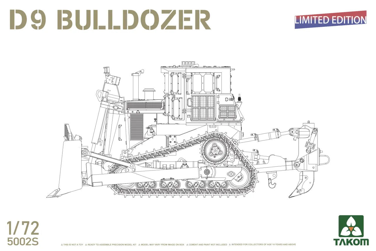TAKOM 5002S 1/72 US D9 Bulldozer (Limited Edition)-High Detail Collection — scale model kit