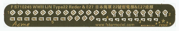Fivestar PE 1/700 WWII IJN Type 22 Radar & E27 FS710245