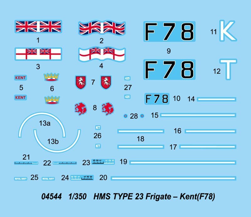 Trumpeter 04544 1/350 HMS TYPE 23 Frigate – Kent(F78) — detail view 3