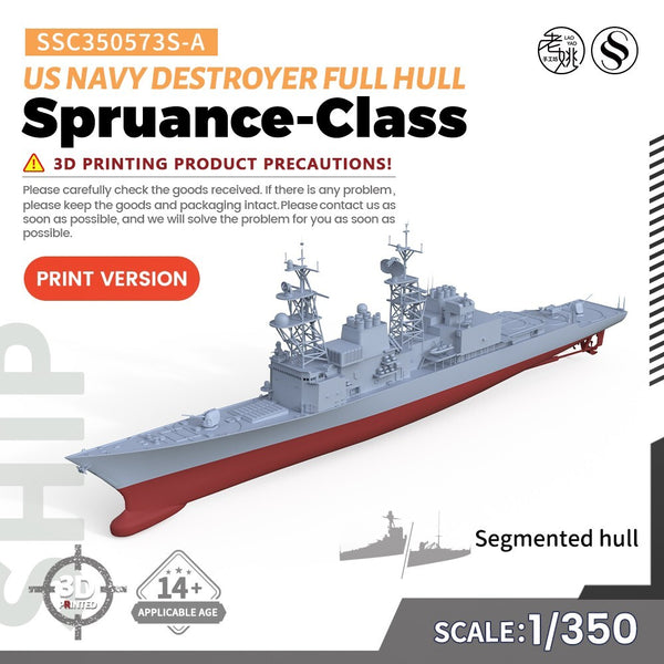 SSMODEL SSC350573S-A 1/350 Model US Navy Spruance-Class Destroyer FULL HULL