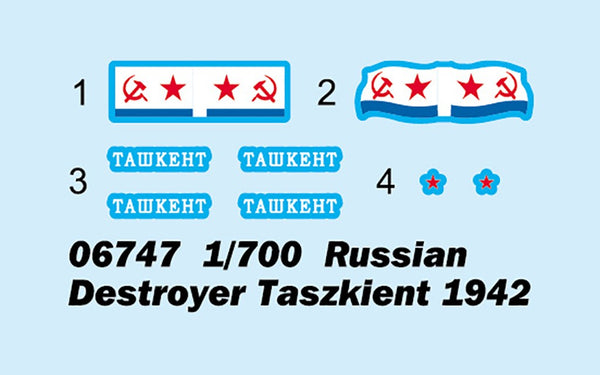 Trumpeter 06747 RUSSIAN DESTROYER TASZKIENT 1942 1/700 Model Kit