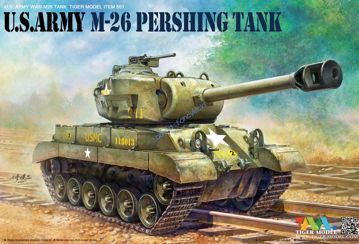 Tiger Model 501 U.S.ARMY M-26 PERSHING TANK — scale model kit