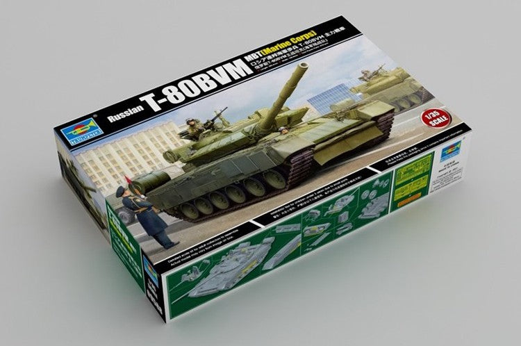 Trumpeter 09588 1/35 Russian T-80BVM MBT Marine Corps Plastic model — scale model kit