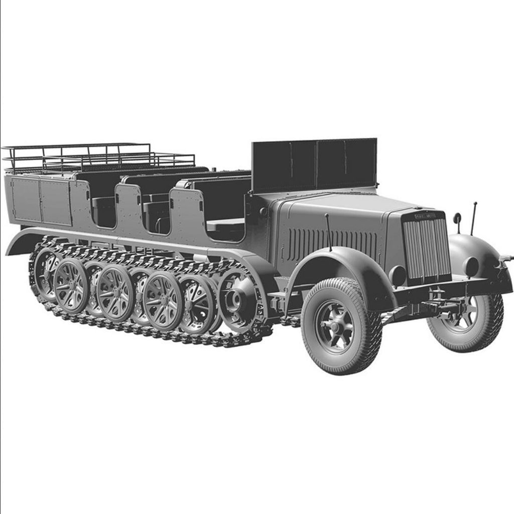 DAS WERK DW35037 1/35 Mtl. Zgkrwg. 8t, Sd.Kfz.7 w/Crew Model Kit