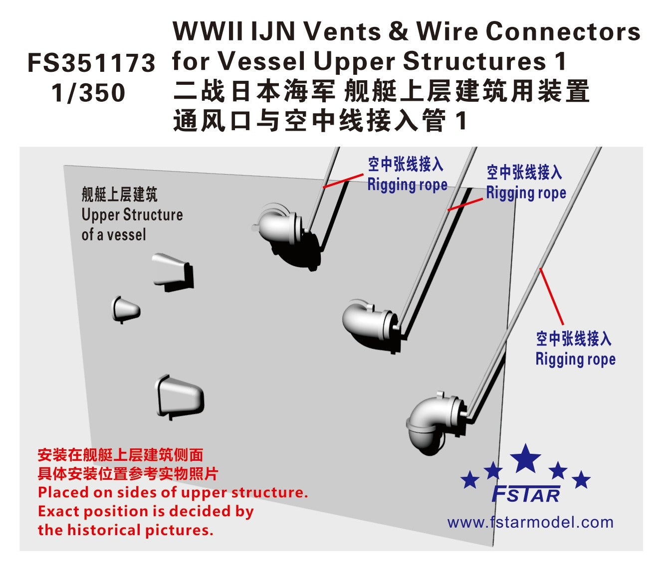 FIVE STAR FS351173 1/350 WWII IJN Vents & Wire Connectors for Vessel Upper