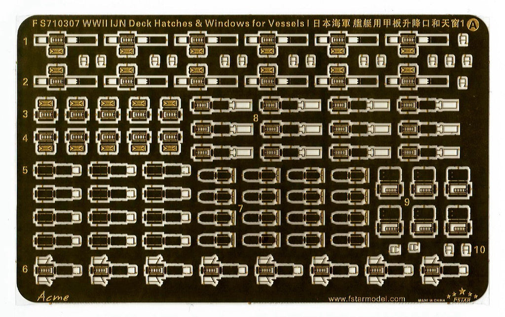 Fivestar FS710307 1/700 WWII IJN Deck Hatches & Windows for Vessels I