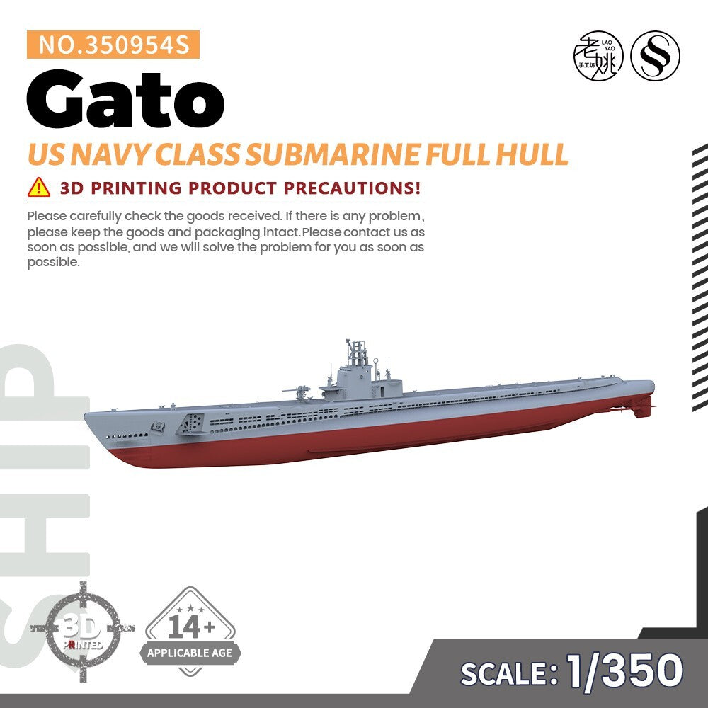 SSMODEL SSC350954S 1/350 Military Model US Navy Gato Class Submarine FULL HULL