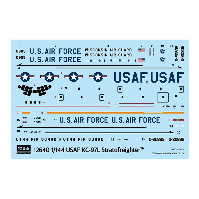 ACADEMY HOBBY 12640 1/144 USAF KC-97L Stratofreighter Aircraft Plastic Model Kit Secondary image