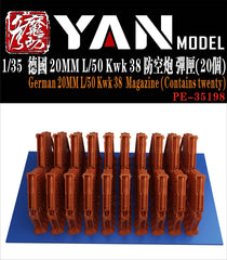 YAN MODEL PE-35198 1/35 German 20MM L/50 Kwk 38 Magazine (Contains twenty)
