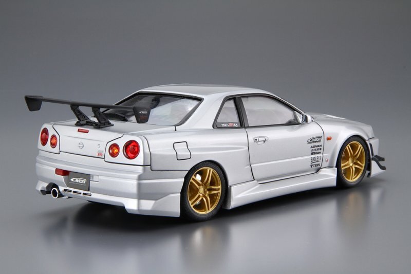 Aoshima AO-06990 1/24 The Tuned Car(50) C-West Nissan Skyline GT-R R34 BNR34 Secondary image