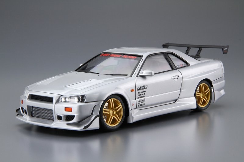Aoshima AO-06990 1/24 The Tuned Car(50) C-West Nissan Skyline GT-R R34 BNR34 Main image