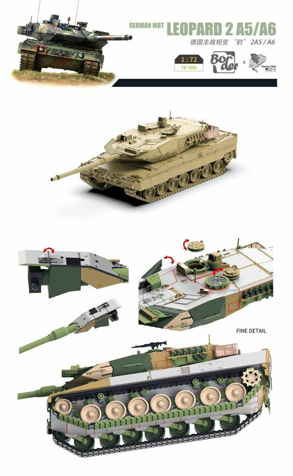 Border TK7201 1/72 Scale German MBT Leopard 2A5/A6 Model Kit