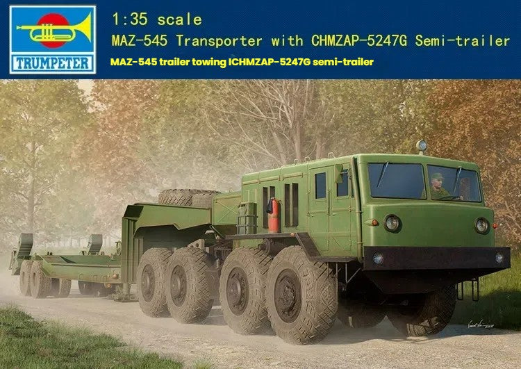 Trumpeter Models 01089 1/35 MAZ-545 Transporter with CHMZAP-5247G Semi-Trailer — detail view 3