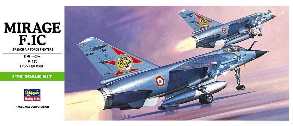 Hasegawa HA00234 1/72 Mirage F.1C Fighter Aircraft Assembly Model Kit — scale model kit
