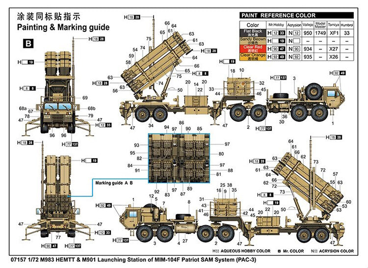 Trumpeter 07157 1/72 M983 HEMTT/M901 Launching MIM-104F Patriot SAM System PAC-3 — detail view 4