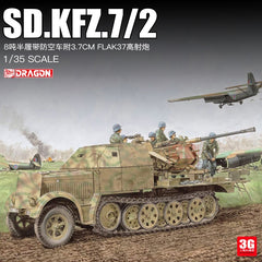 Dragon 6542 1/35 WW.II German Sd.Kfz.7/2 8t Half-track 3.7cm Flak37 AA Gun