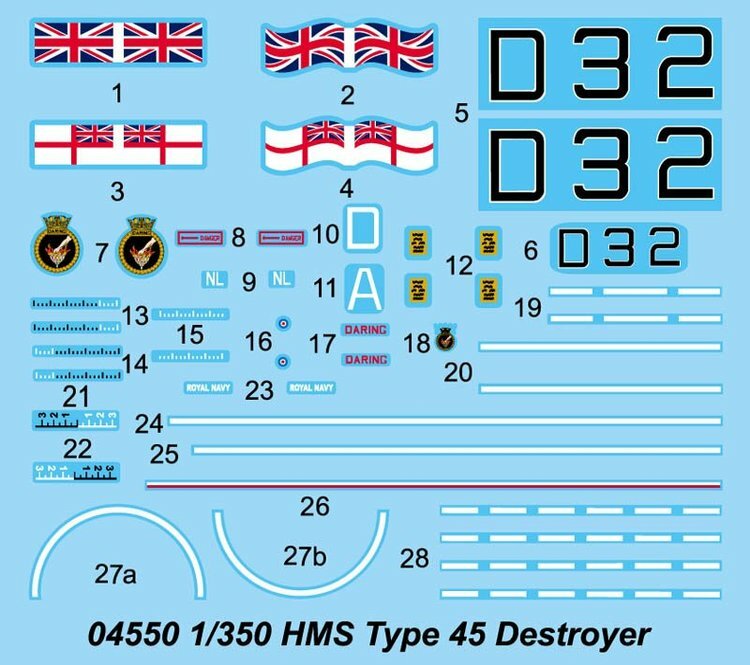 Trumpeter 04550 1/350 HMS Type 45 Destroyer
