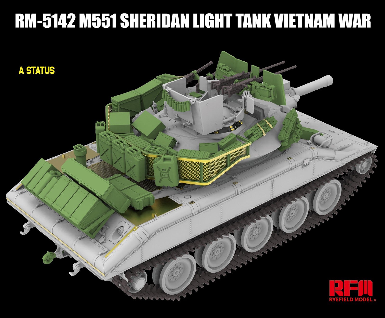 RYEFIELD 5142 1/35 M551 Sheridan Light Tank Vietnam War Model Kit — detail view 3