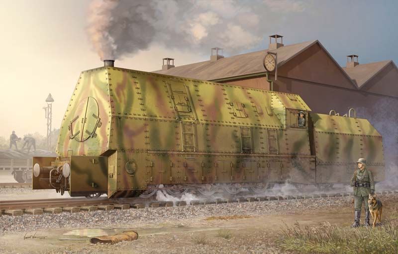 Trumpeter 00219 - 1/35 Ger. Armored Locomotive BR57 - New — scale model kit