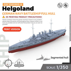 SSMODEL SSC350590S-A 1/350 Model Kit German Navy Helgoland Battleship FULL HULL